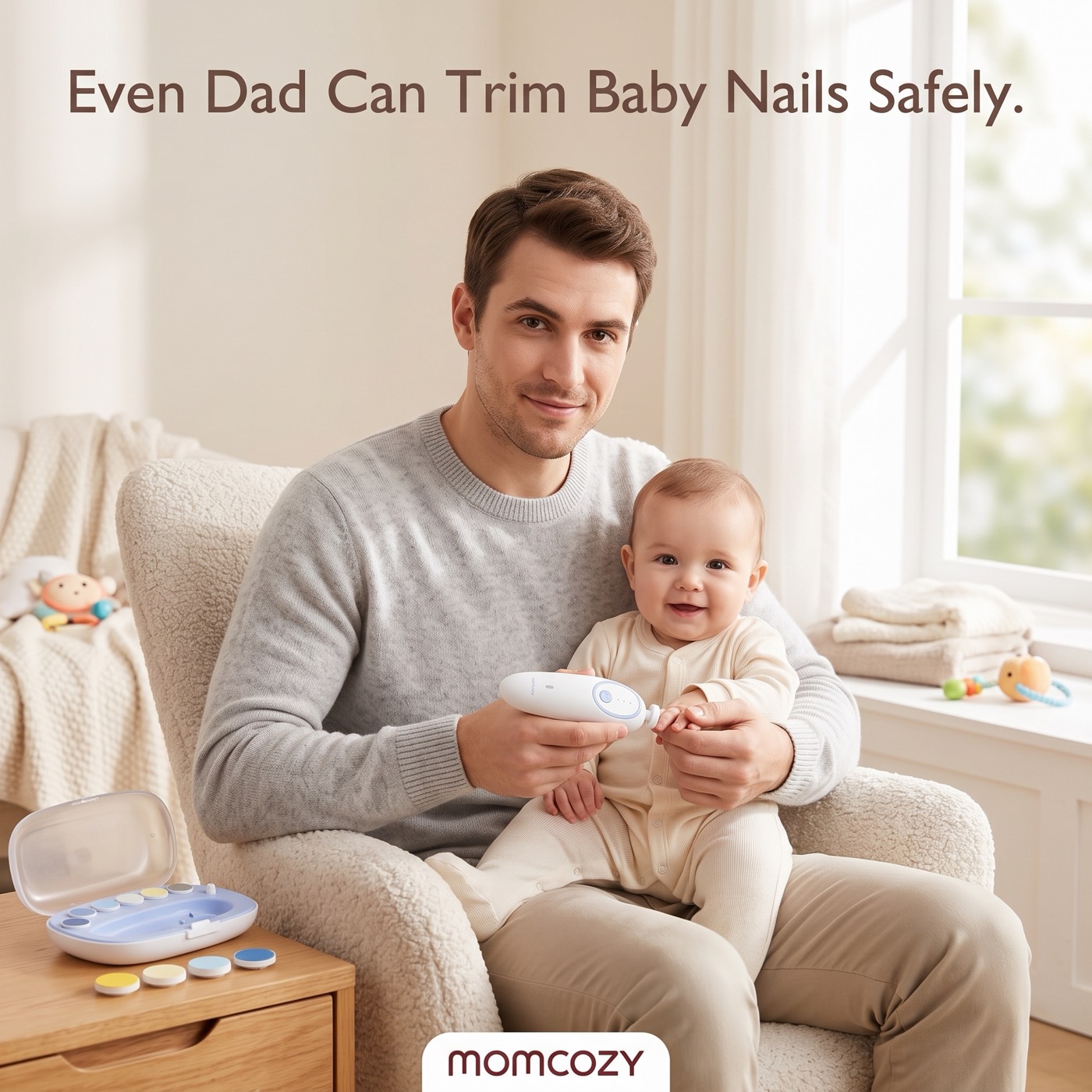Even dad can trim baby nails safely